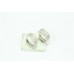 Women's Hoop Huggies Bali Earrings white Gold Plated 3 line Zircon Stones