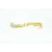 Women's Hoop Huggies Bali Earrings yellow Gold Plated 3 line Zircon Stone