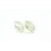Fashion Hoop Huggies Bali Earrings white Gold Plated 3 line white Zircon Stones