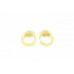 Fashion Hoop Huggies Bali Earrings yellow Gold Plated design white Zircon Stone