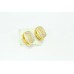 Fashion Hoop Huggies Bali Earrings yellow Gold Plated designer Zircon Stone