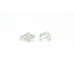 Fashion Hoop Huggies Bali Earrings white Gold Plated 4 sided Zircon Stones
