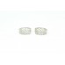 Fashion Hoop Huggies Bali Earrings white Gold Plated 2 line Zircon Stones