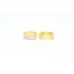 Fashion Hoop Huggies Bali Earrings yellow Gold Plated 2 line Zircon Stone