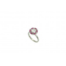 925 Sterling Women's silver ring Ruby Gemstones zircon India Ring Size No 15
