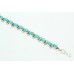 925 Sterling Silver Natural Blue Turquoise stone Bracelet 7.4 inch