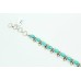 925 Sterling Silver Natural Blue Turquoise stone Bracelet 7.4 inch