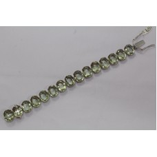 Fashion 925 Sterling Silver Real natural Green Amethyst Gemstone Bracelet, 8.7"