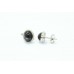 925 Sterling Silver Ear Studs Earring black onyx stone Bezel Design