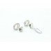925 Sterling Silver Ear Studs Earring white moonstone stone Bezel Design