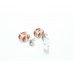 925 Sterling Silver Ear Studs Earring Orange carnelian cabochon stone