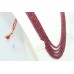 String Strand Necklace Red Ruby Diamond Cut Big Beads Treated Stones 5 lines - B