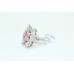 Handmade 925 Sterling Silver Ring with white pink Zircon Gemstone Ring size 20