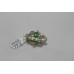 Stamped 925 Sterling silver ring natural Green Emerald Stone Diamond size 13