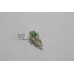 Stamped 925 Sterling silver ring natural Green Emerald Stone Diamond size 13