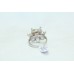 Sterling silver 925 women's ring natural golden topaz synthetic opal stones
