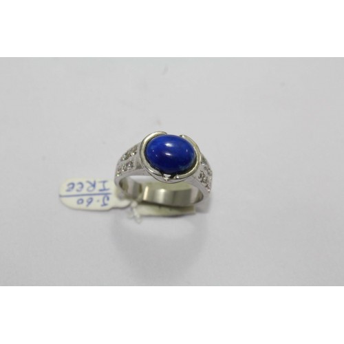 Rajasthan Gems 925 Hallmarked Sterling Silver Mens Ring Real Blue Lapis Gemstone /& Zircons