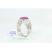 925 Sterling Silver Hallmarked Men's Ring Red Synthetic Star Sapphire Stone