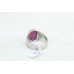 925 Sterling Silver Hallmarked Men's Ring Red Synthetic Star Sapphire Stone
