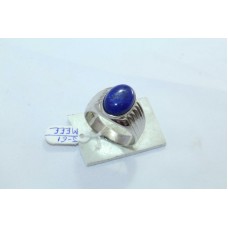 925 Hallmarked Sterling Silver Men's Ring Blue Lapiz Lazuli Gemstone Size 23