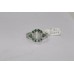 Stamped 925 Sterling Silver Ring with Moonstone and Emerald Gemstone size 14