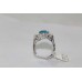 Stamped 925 Sterling Silver with Blue Topaz and Zircon Stone Size 20