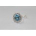 Stamped 925 Sterling Silver with Blue Topaz and Zircon Stone Size 20