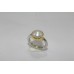 Stamped 925 Sterling Silver with Pearl Stone Size 14 Gold Rhodium