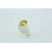 925 Sterling Silver Yellow Cubic Zirconia Zircon Stone Ring Size No. 14